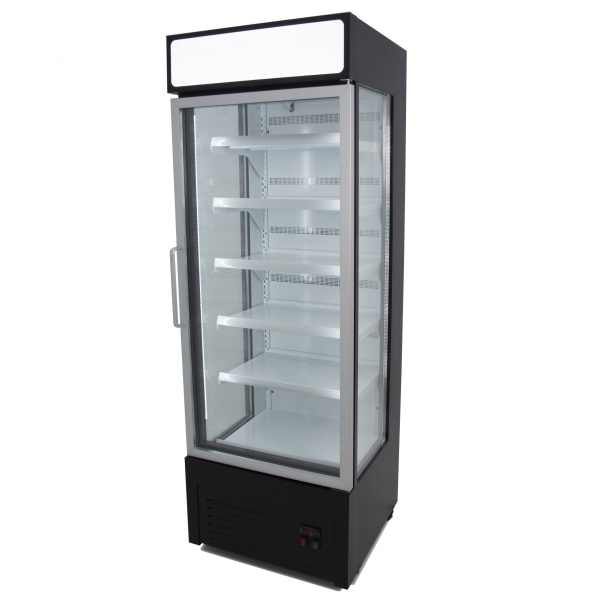 Armario Expositor Refrigerado Negro Con Laterales De Cristal Todoacero