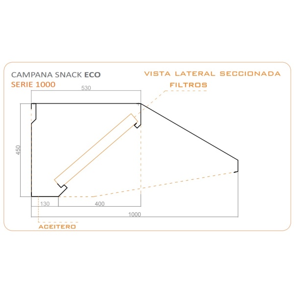 Campana Industrial Extractora Acero Inoxidable Snack Eco - Imagen 2