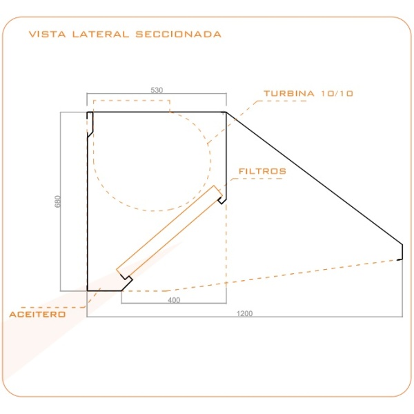 Campana Industrial Extractora Acero Inoxidable Snack Con Motor - Imagen 2